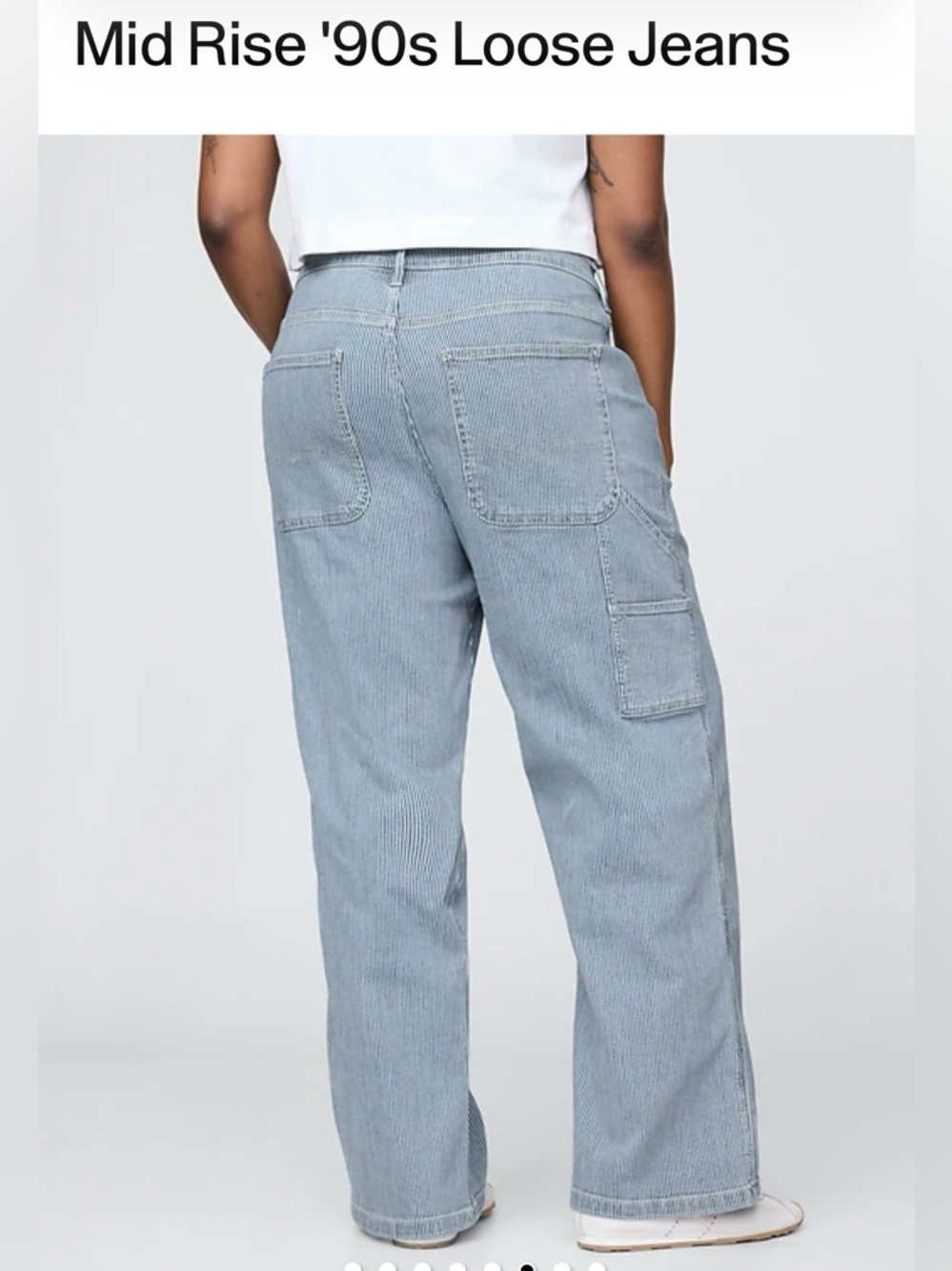 ISO Gap mid rise 90s loose jeans in railroad stripe size 25 or 26 - Picture 3 of 5